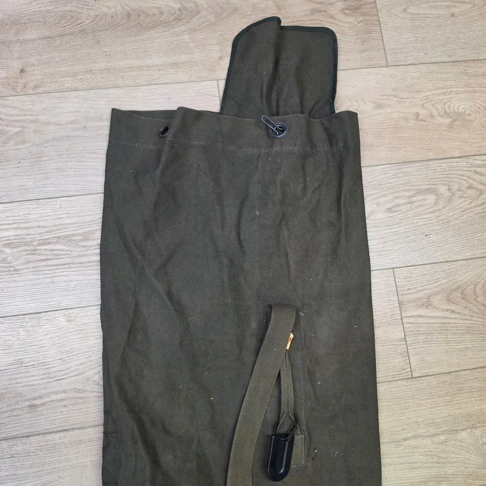 Military Duffel Bag Mens OS Olive Green Good Canvas Sea Bag Hook Top